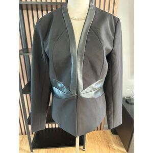 Marc New York Women Blazer Size medium black with faux leather accent work attir